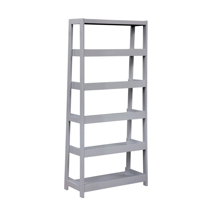 Sloane Gray 5 Fixed Shelves Bookcase - Ornate Home