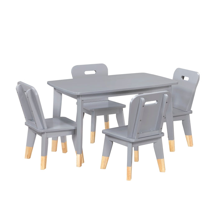 Sloane Gray 5-Piece Pack Children Table And Chairs Set - Ornate Home