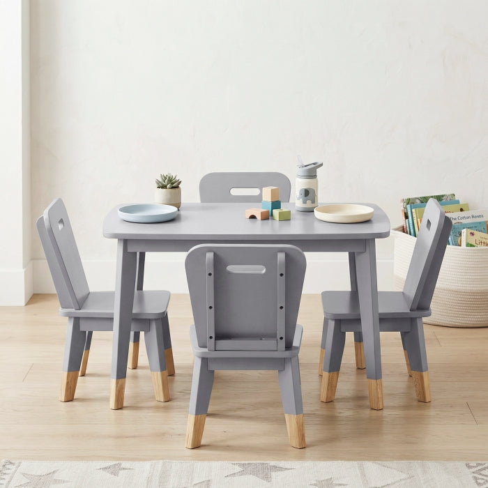 Sloane Gray 5-Piece Pack Children Table And Chairs Set - Ornate Home