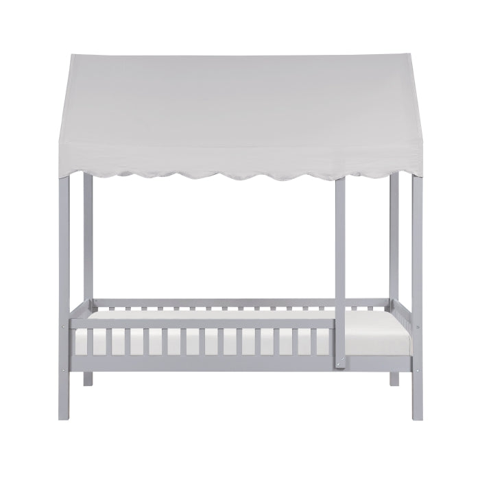 Sloane Gray Twin Canopy Platform Bed - Ornate Home
