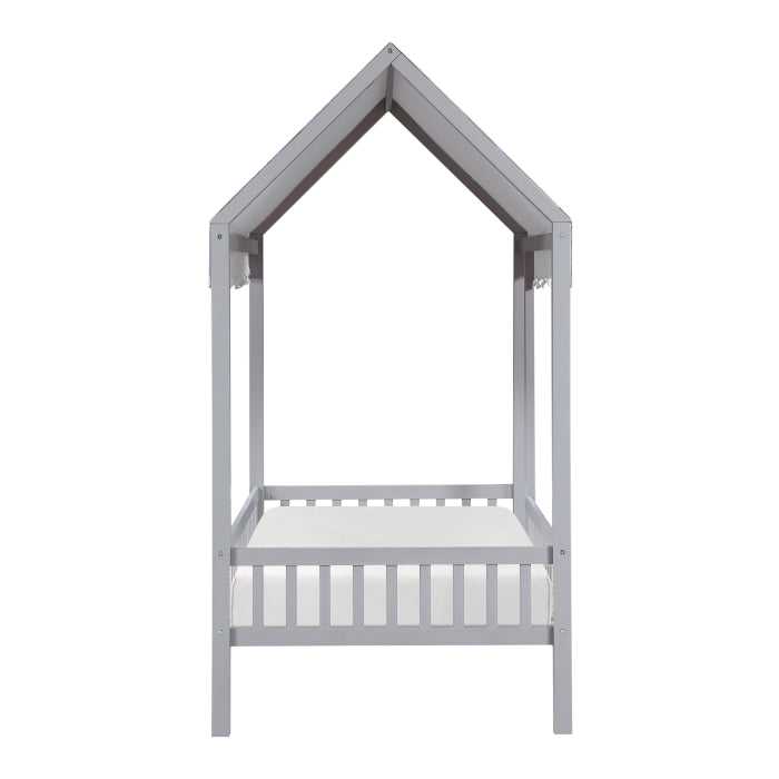Sloane Gray Twin Canopy Platform Bed - Ornate Home