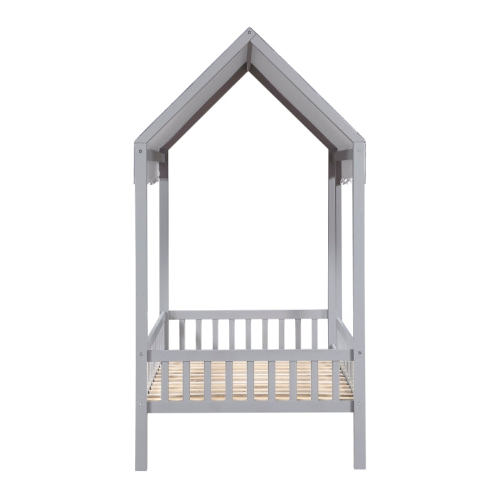 Sloane Gray Twin Canopy Platform Bed - Ornate Home