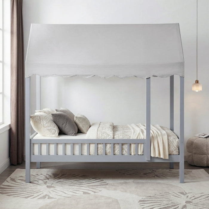 Sloane Gray Twin Canopy Platform Bed - Ornate Home