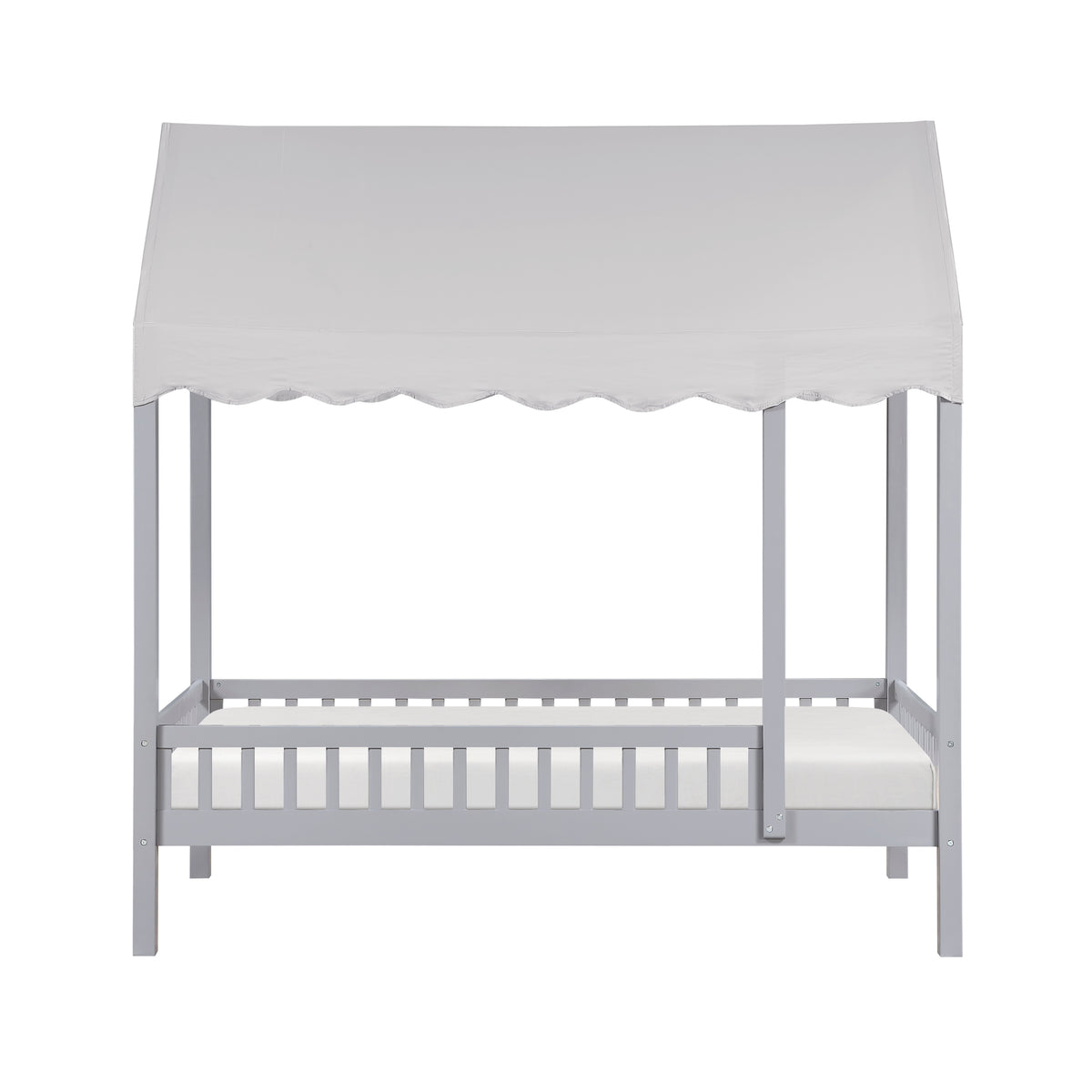 Sloane Gray Twin Canopy Platform Bed - Ornate Home