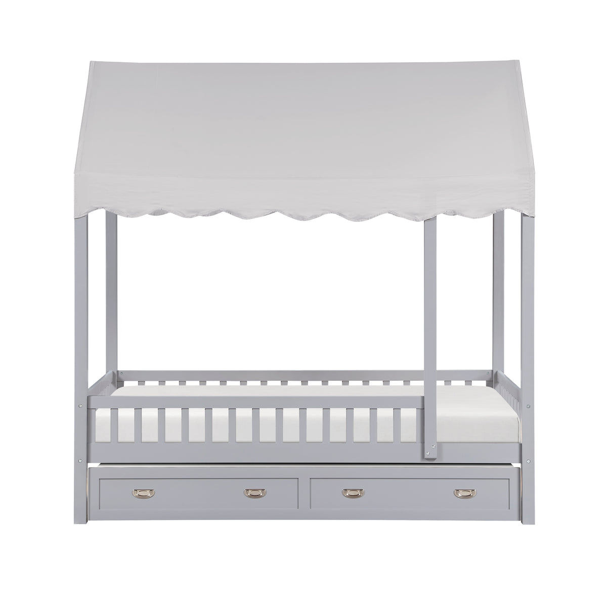 Sloane Gray Twin Canopy Platform Bed - Ornate Home