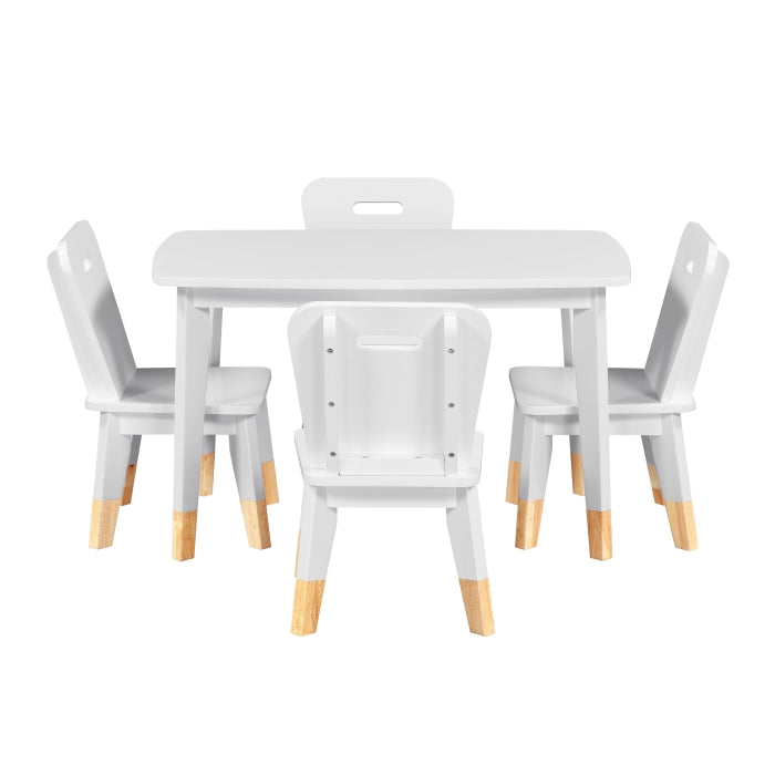 Sloane White 5-Piece Pack Children Table And Chairs Set - Ornate Home