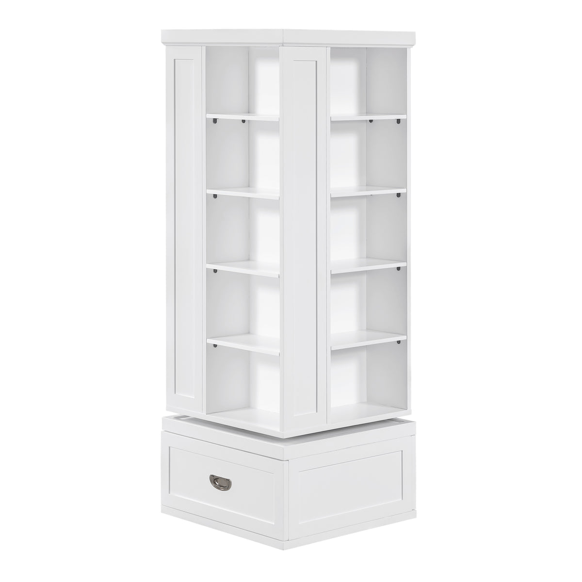Sloane White Swivel Bookcase - Ornate Home