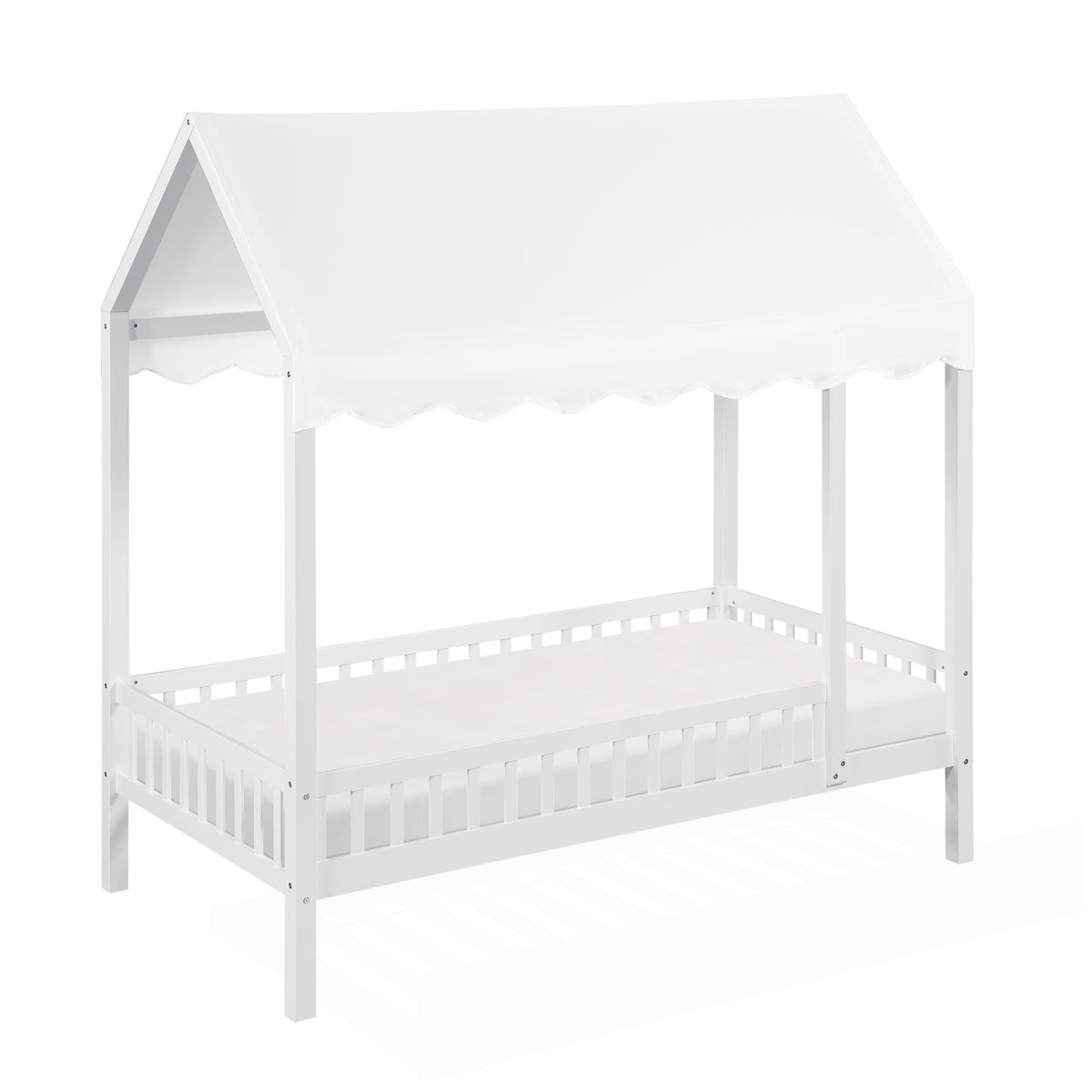 Sloane White Twin Canopy Platform Bed - Ornate Home