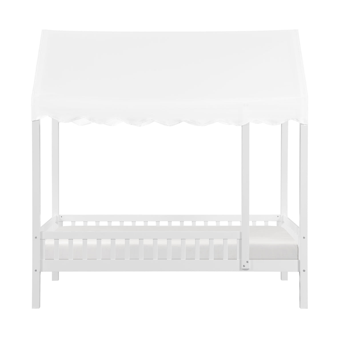 Sloane White Twin Canopy Platform Bed - Ornate Home