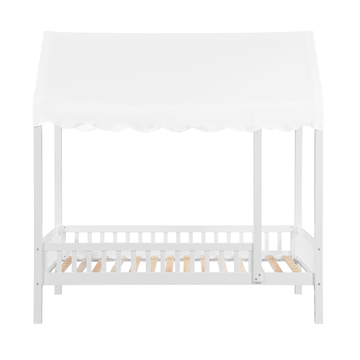 Sloane White Twin Canopy Platform Bed - Ornate Home