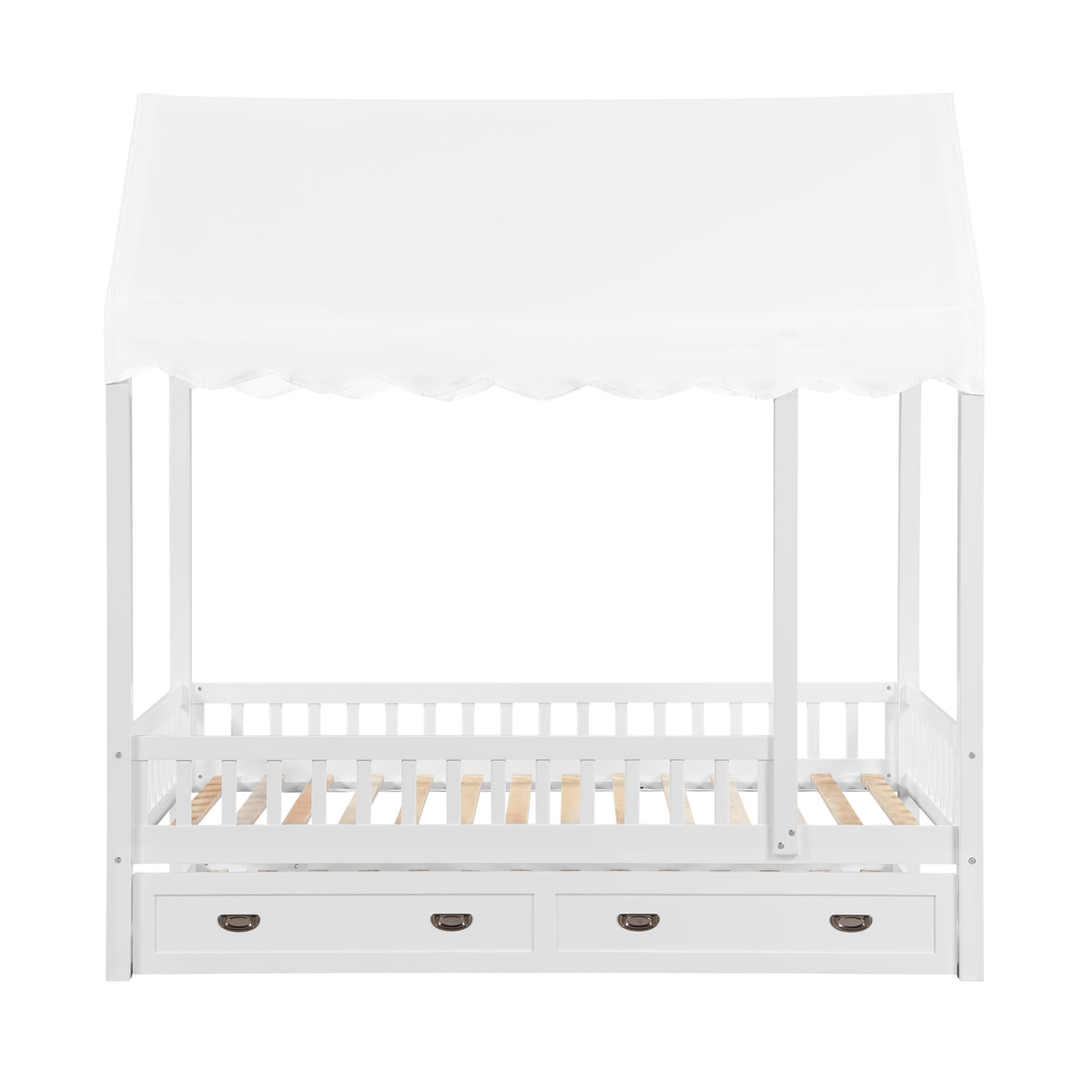 Sloane White Twin Canopy Platform Bed - Ornate Home