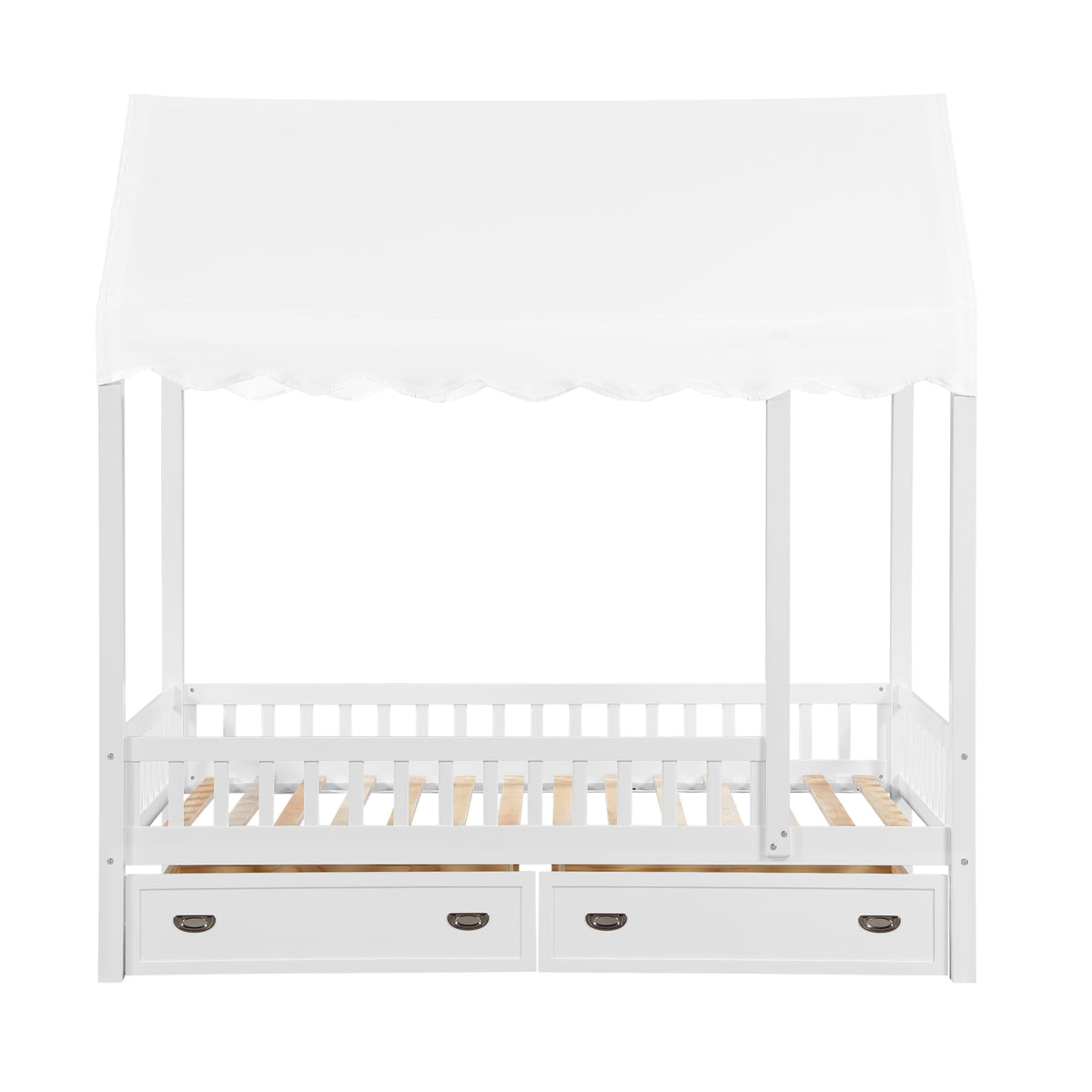 Sloane White Twin Canopy Platform Bed - Ornate Home