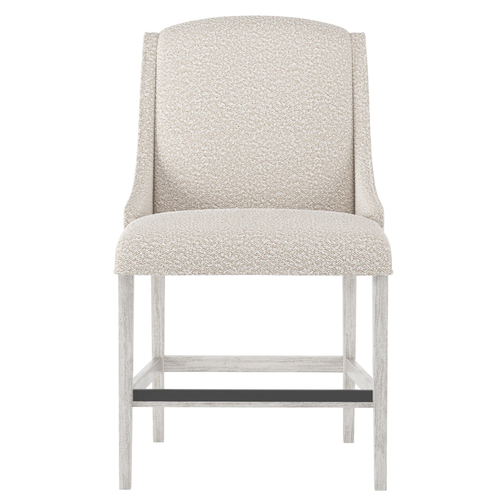 Slope Glacier White/White/Cream Fabric Counter Stool - Ornate Home