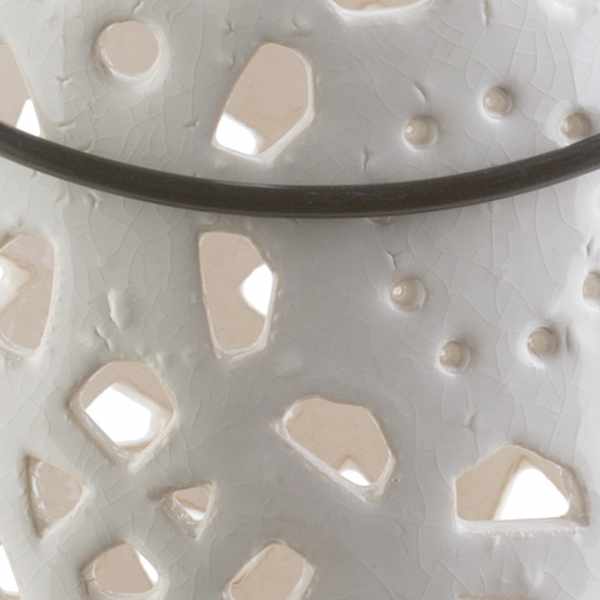 Sloughhouse White Ceramic Outdoor Lantern - Ornate Home