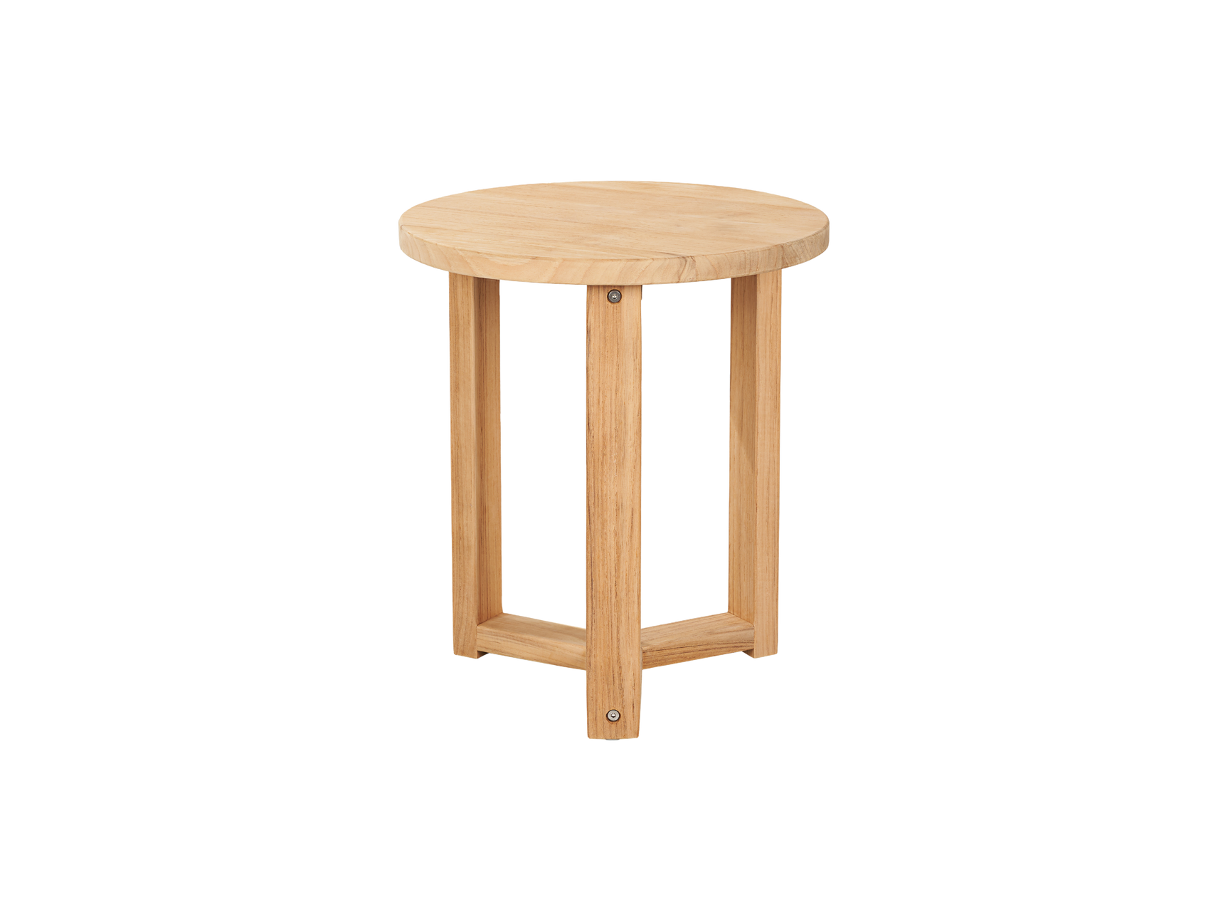Small Round Teak Outdoor Cross Legs Nesting Side Table - Ornate Home