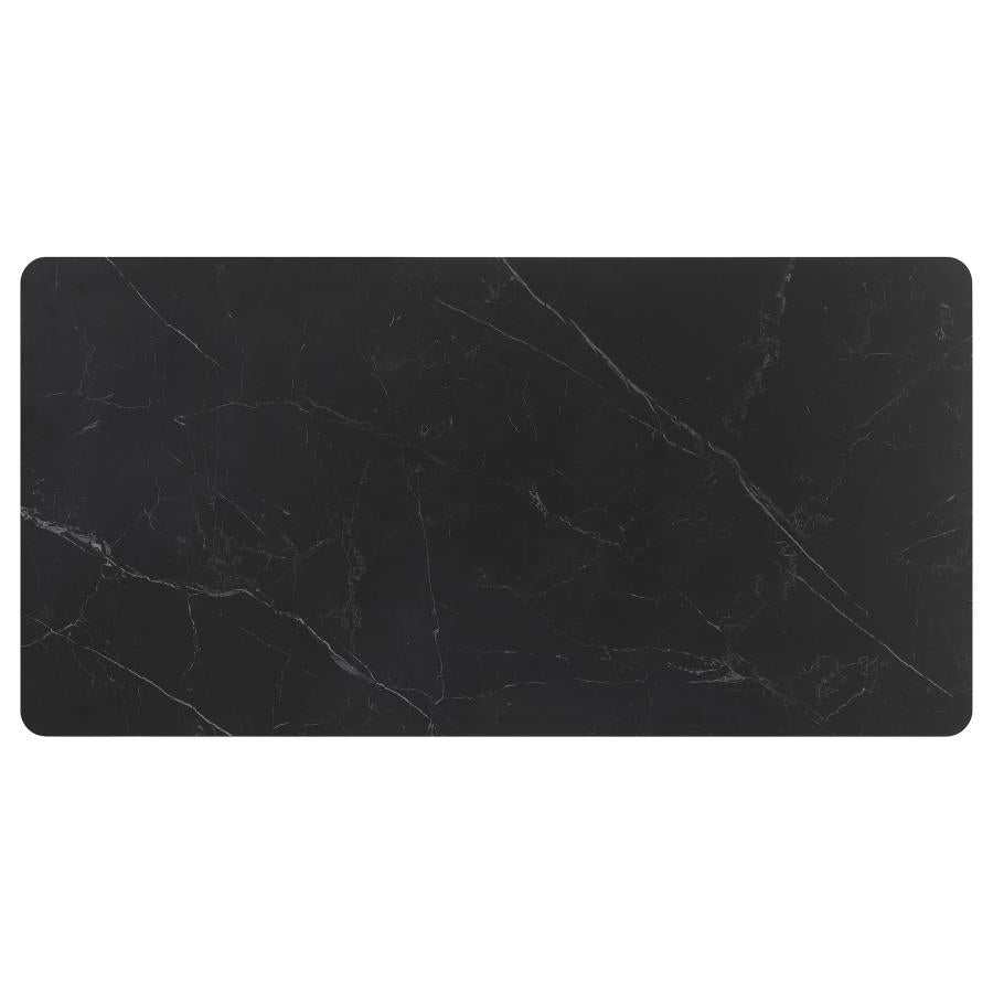 Smith Black Ceramic Top Rectangle Dining Table - Ornate Home