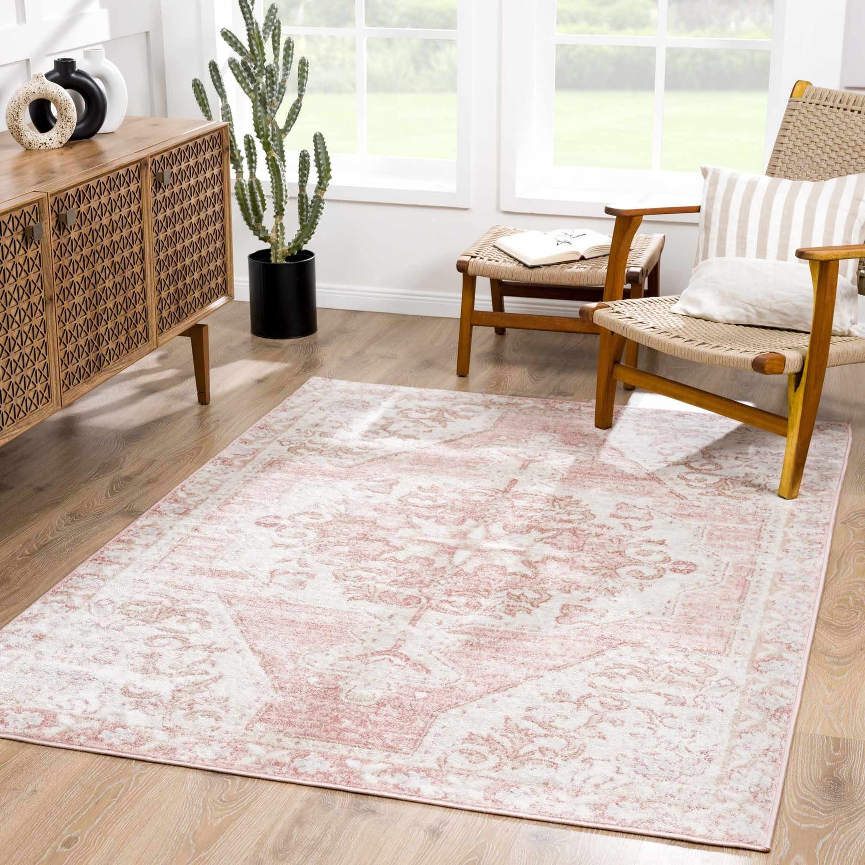 Snead Pink Floral Rug - Ornate Home
