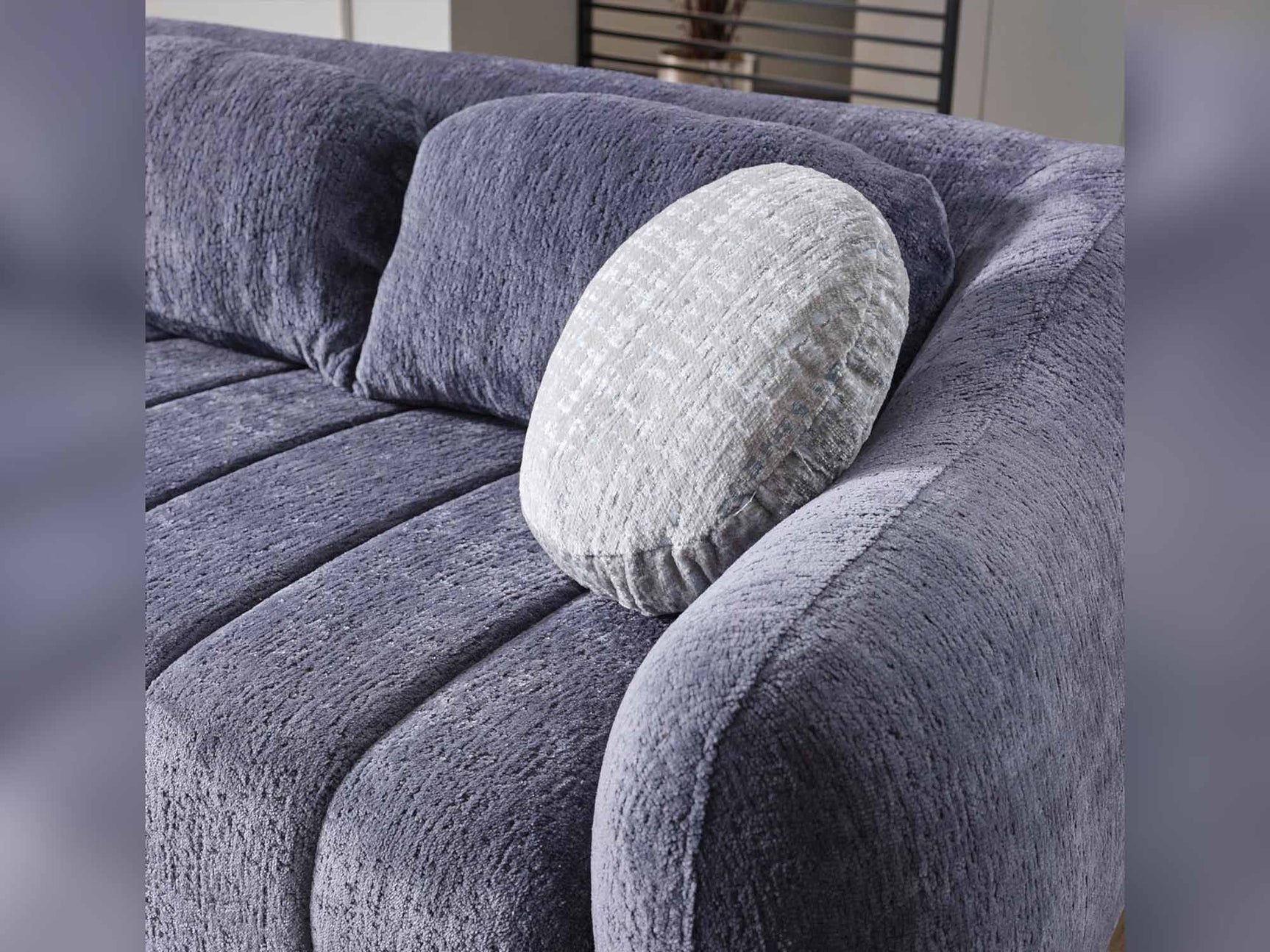 Snowy Anthracite 3-pieces (Sofa & Loveseat & Swivel Chair) Living Room Set