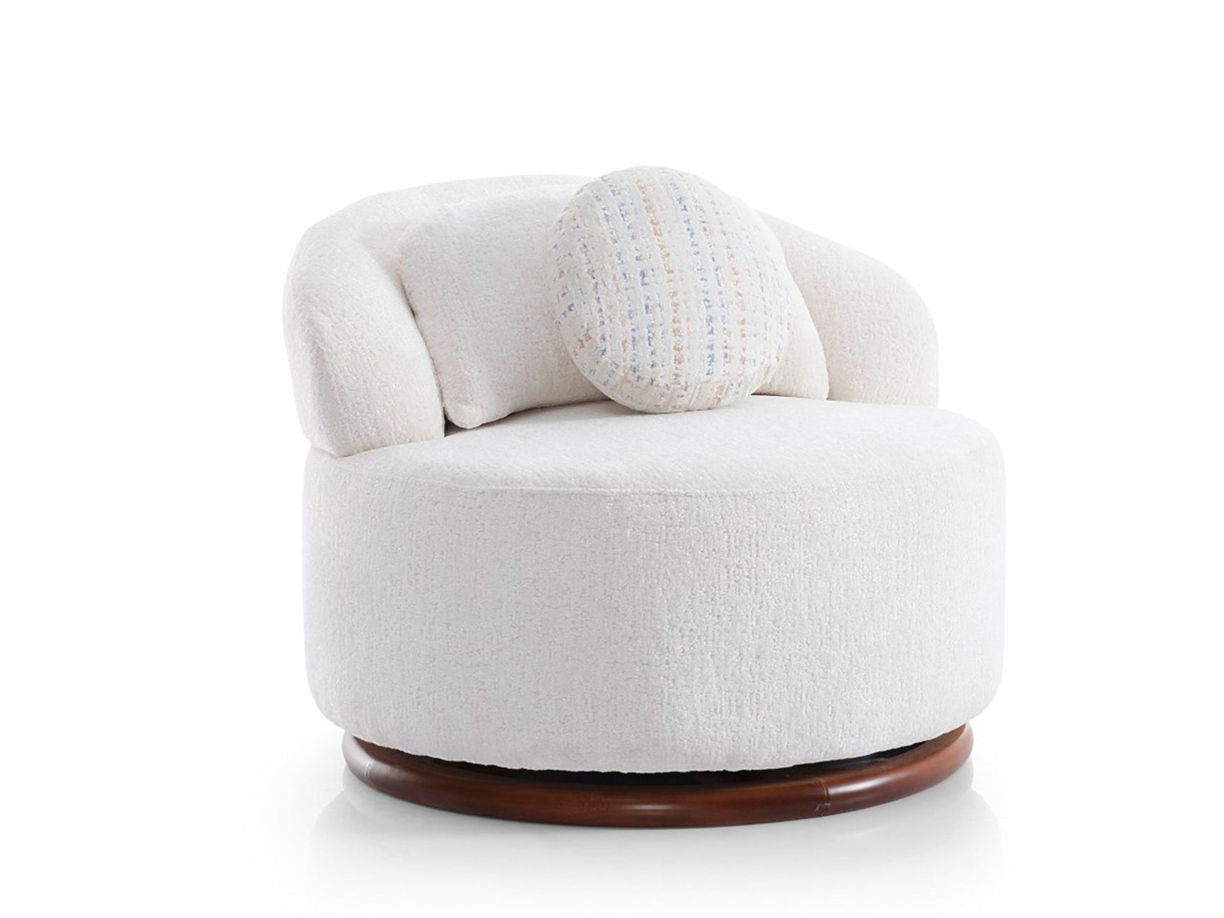 Snowy Cream 3-pieces (Sofa & Loveseat & Swivel Chair) Living Room Set