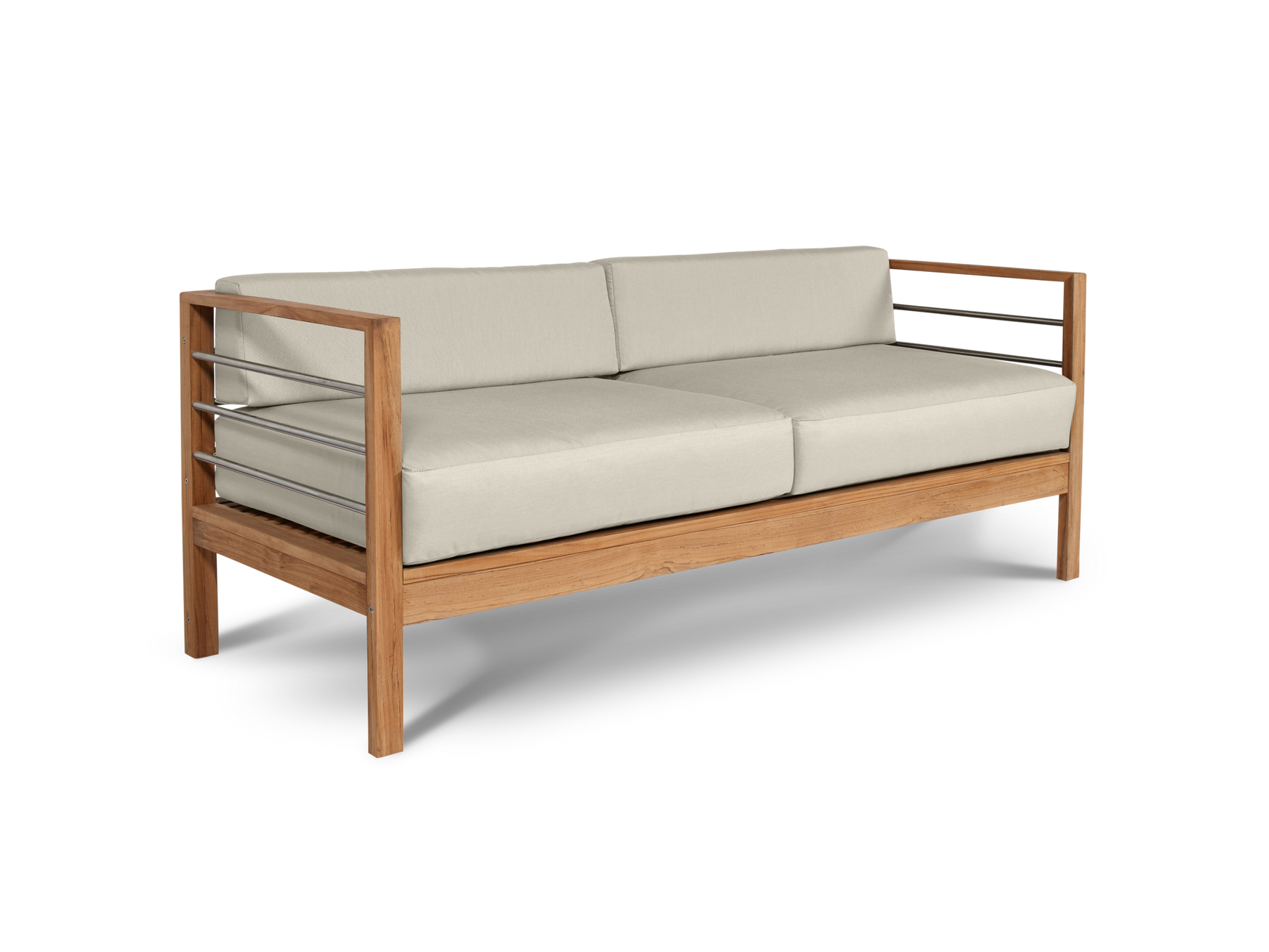 SoHo 4-Piece Teak Canvas Outdoor Patio Deep Seating Set with Sunbrella® Cushion - Ornate Home