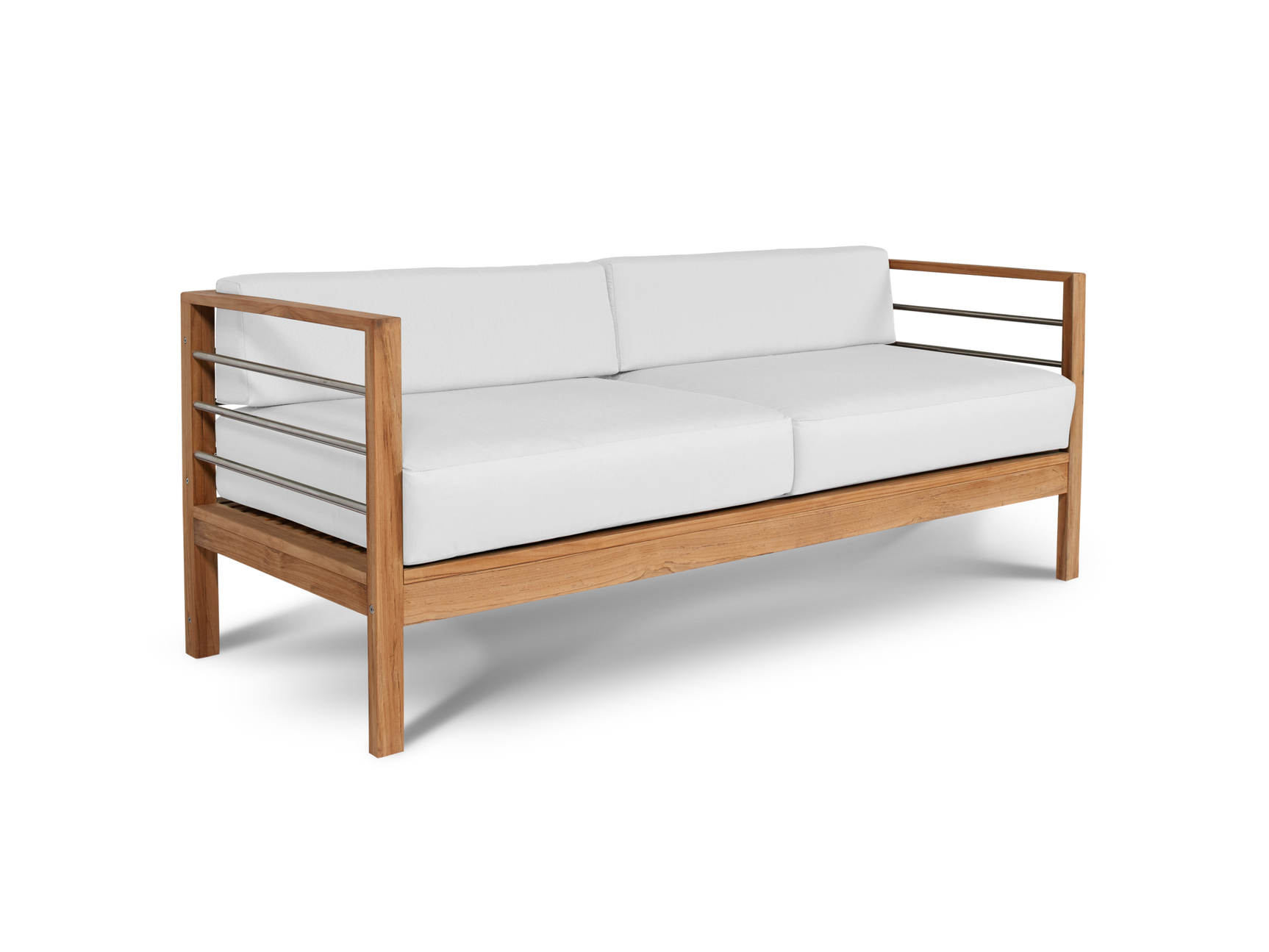 SoHo 4-Piece Teak White Outdoor Patio Deep Seating Set with Sunbrella® Cushion - Ornate Home