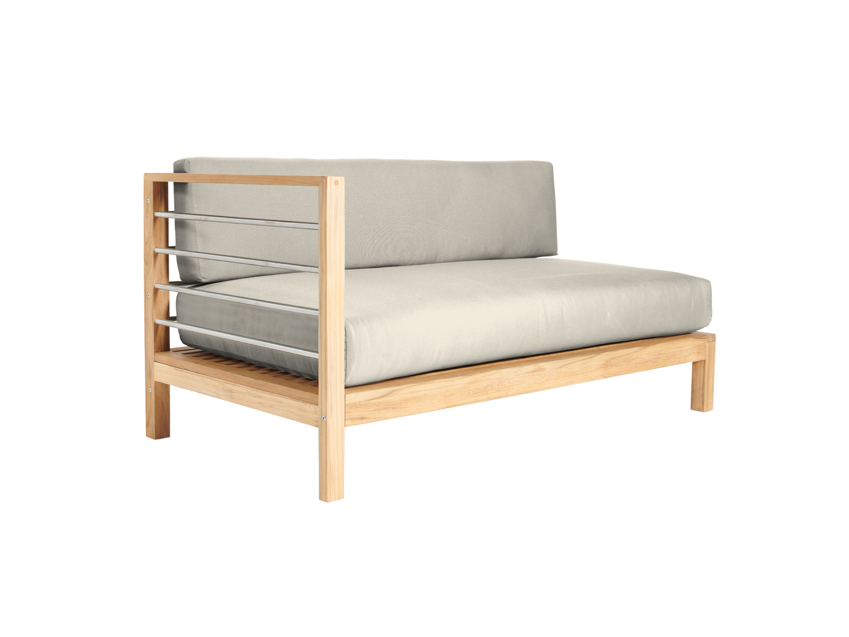 SoHo Teak Canvas Outdoor Sectional Left Sofa with Sunbrella® Cushion - Ornate Home