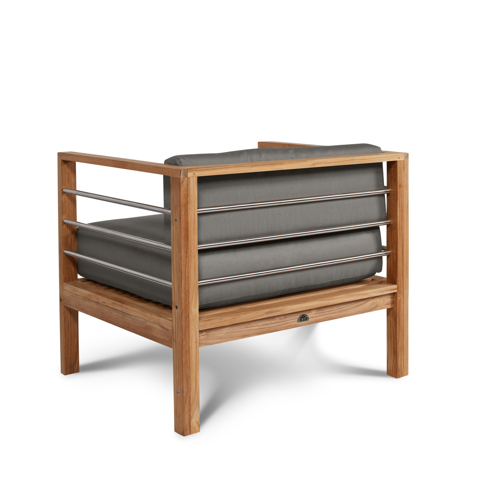 SoHo Teak Charcoal Outdoor Club Chair with Sunbrella® Cushion - Ornate Home