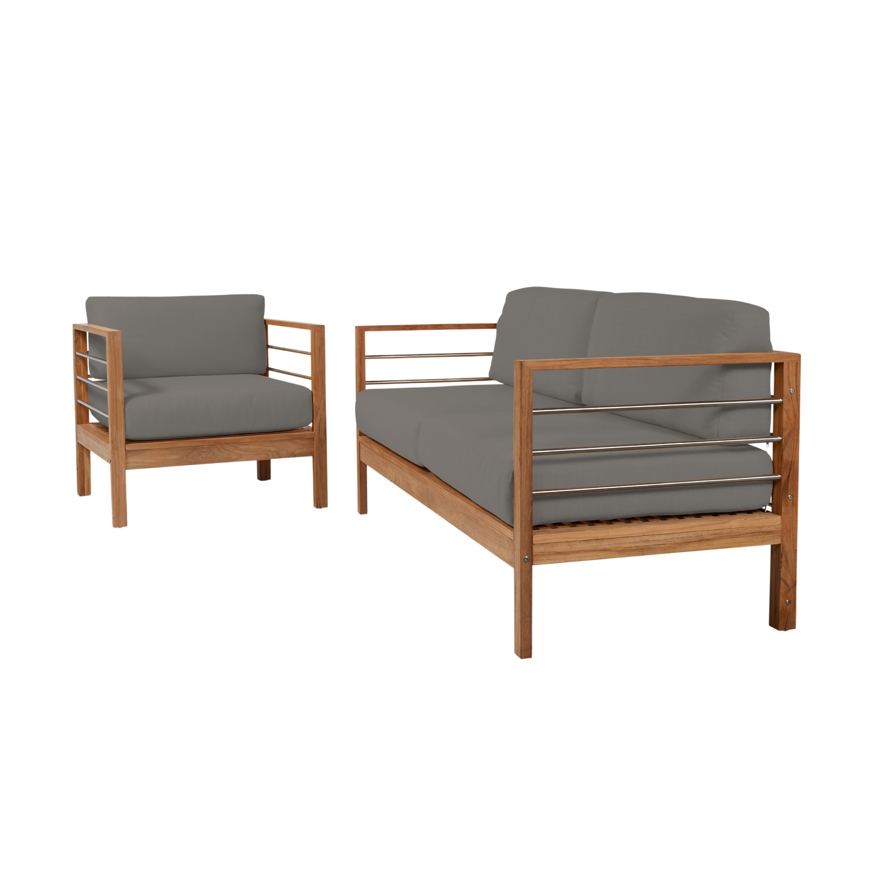 SoHo Teak Charcoal Outdoor Club Chair with Sunbrella® Cushion - Ornate Home