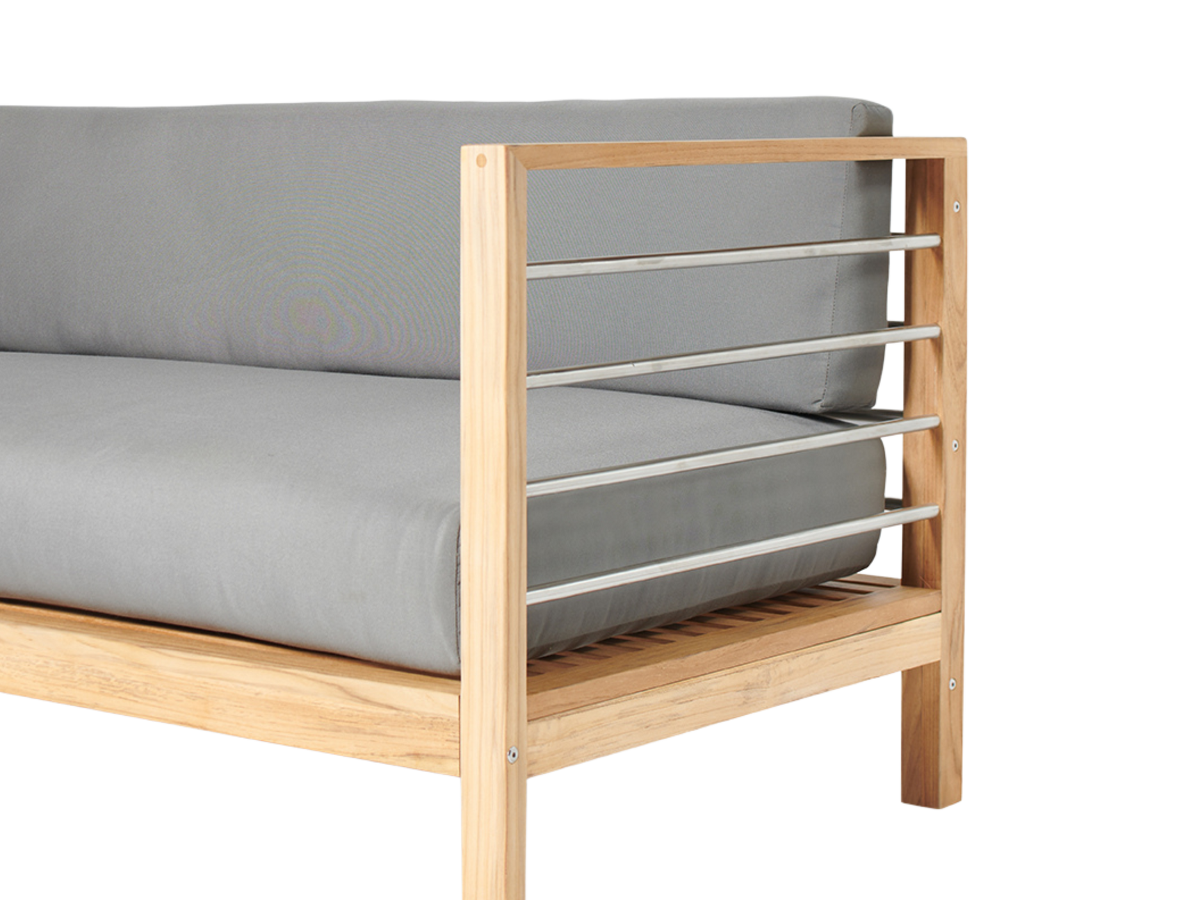 SoHo Teak Charcoal Outdoor Sectional Right Sofa with Sunbrella® Cushion - Ornate Home