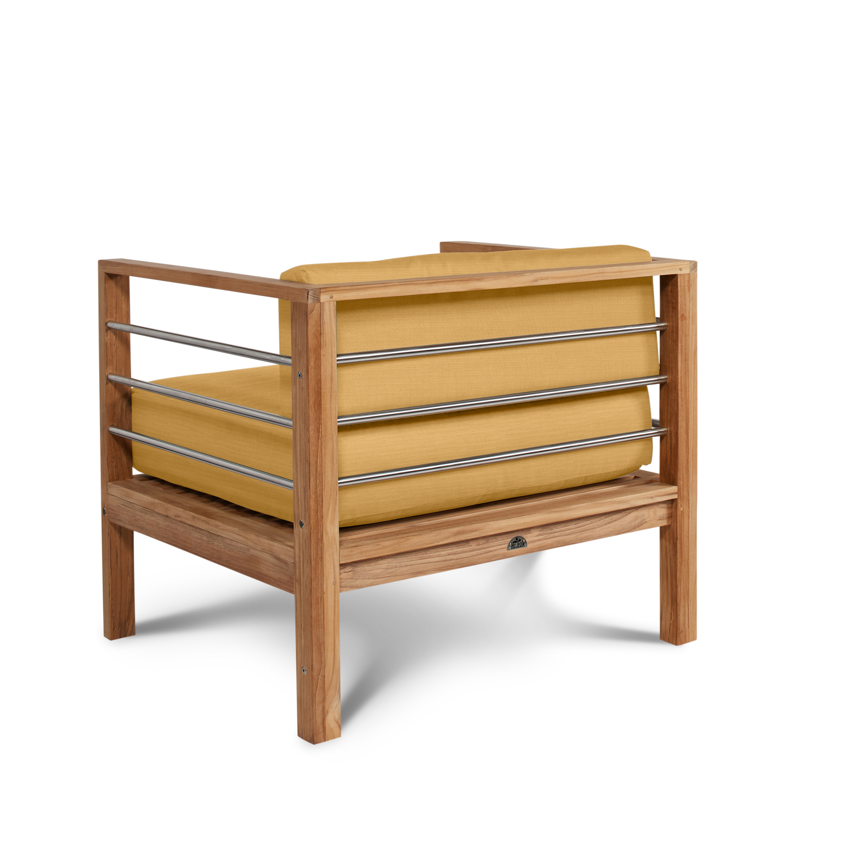 SoHo Teak Dupione Cornsilk Outdoor Club Chair with Sunbrella® Cushion - Ornate Home