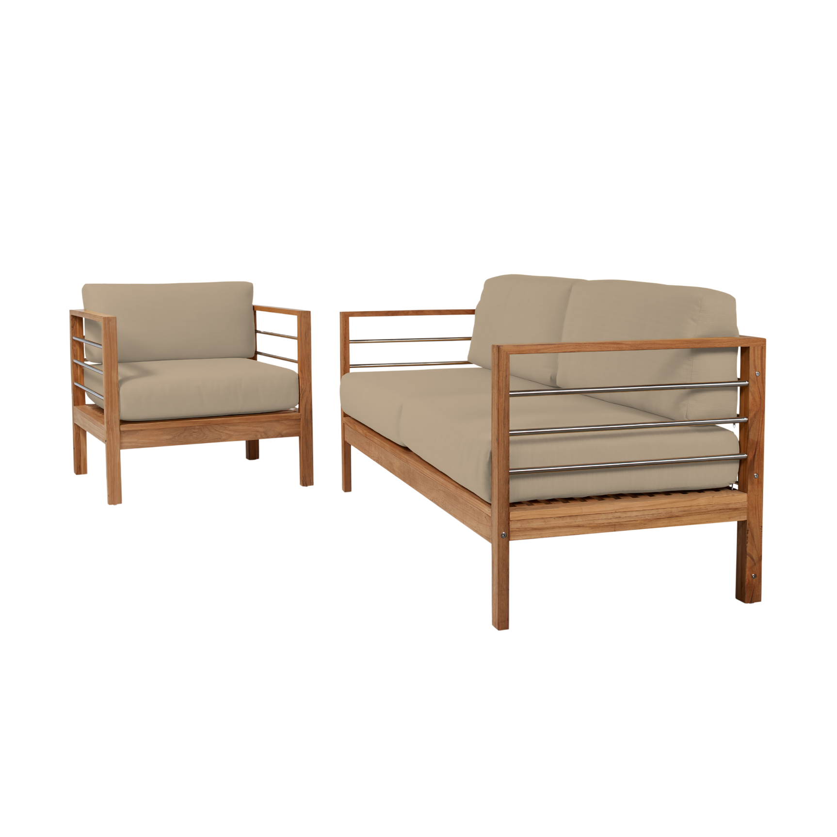 SoHo Teak Fawn Outdoor Club Chair with Sunbrella® Cushion - Ornate Home