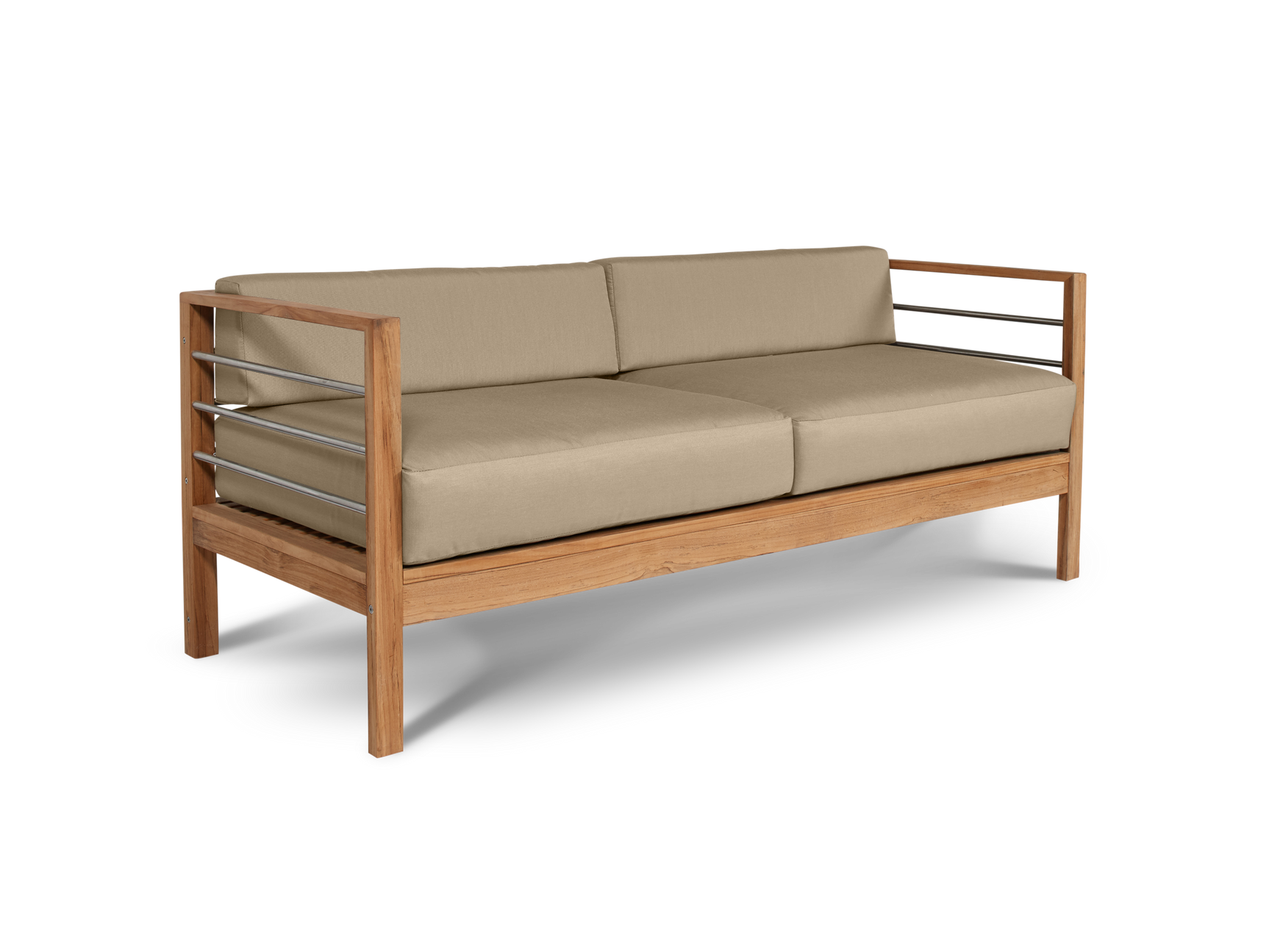 SoHo Teak Fawn Outdoor Sofa with Sunbrella® Cushion - Ornate Home