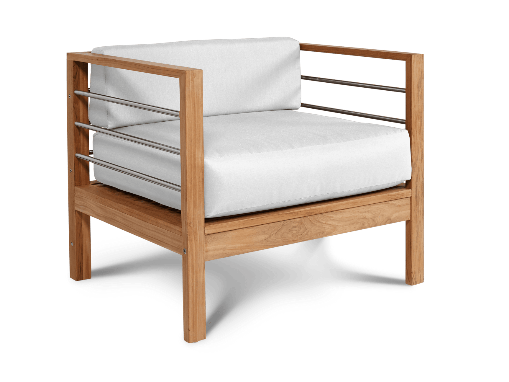 SoHo Teak White Outdoor Club Chair with Sunbrella® Cushion - Ornate Home