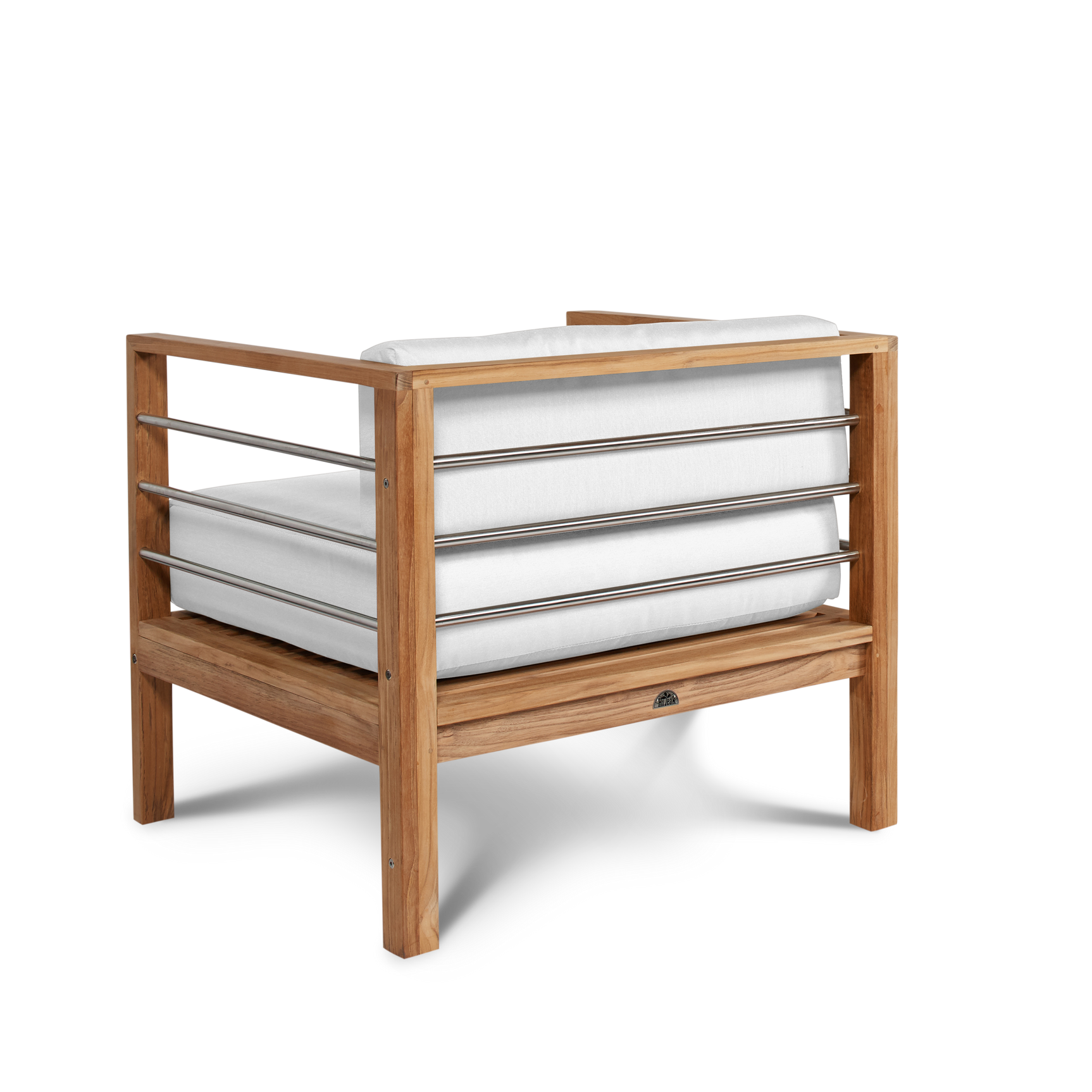 SoHo Teak White Outdoor Club Chair with Sunbrella® Cushion - Ornate Home