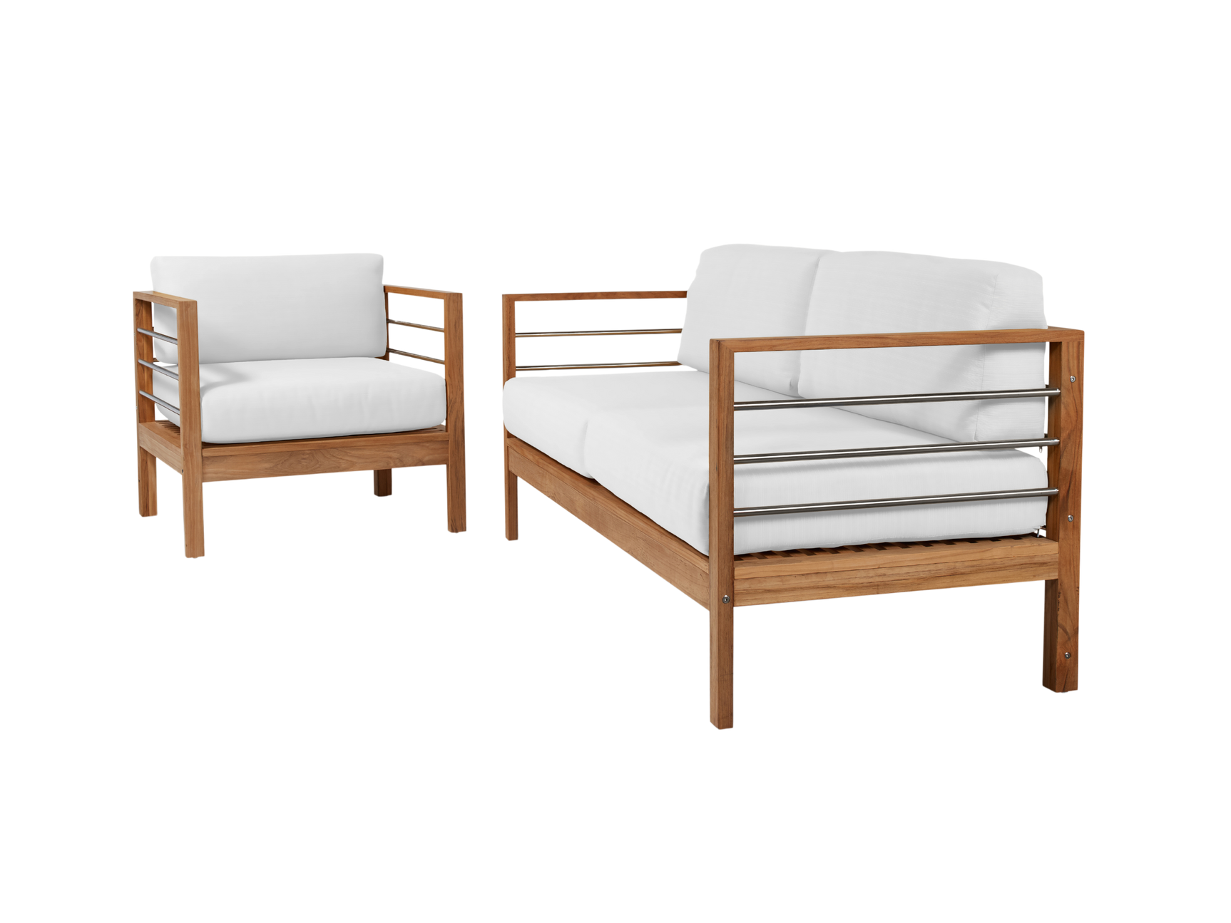 SoHo Teak White Outdoor Sofa with Sunbrella® Cushion - Ornate Home