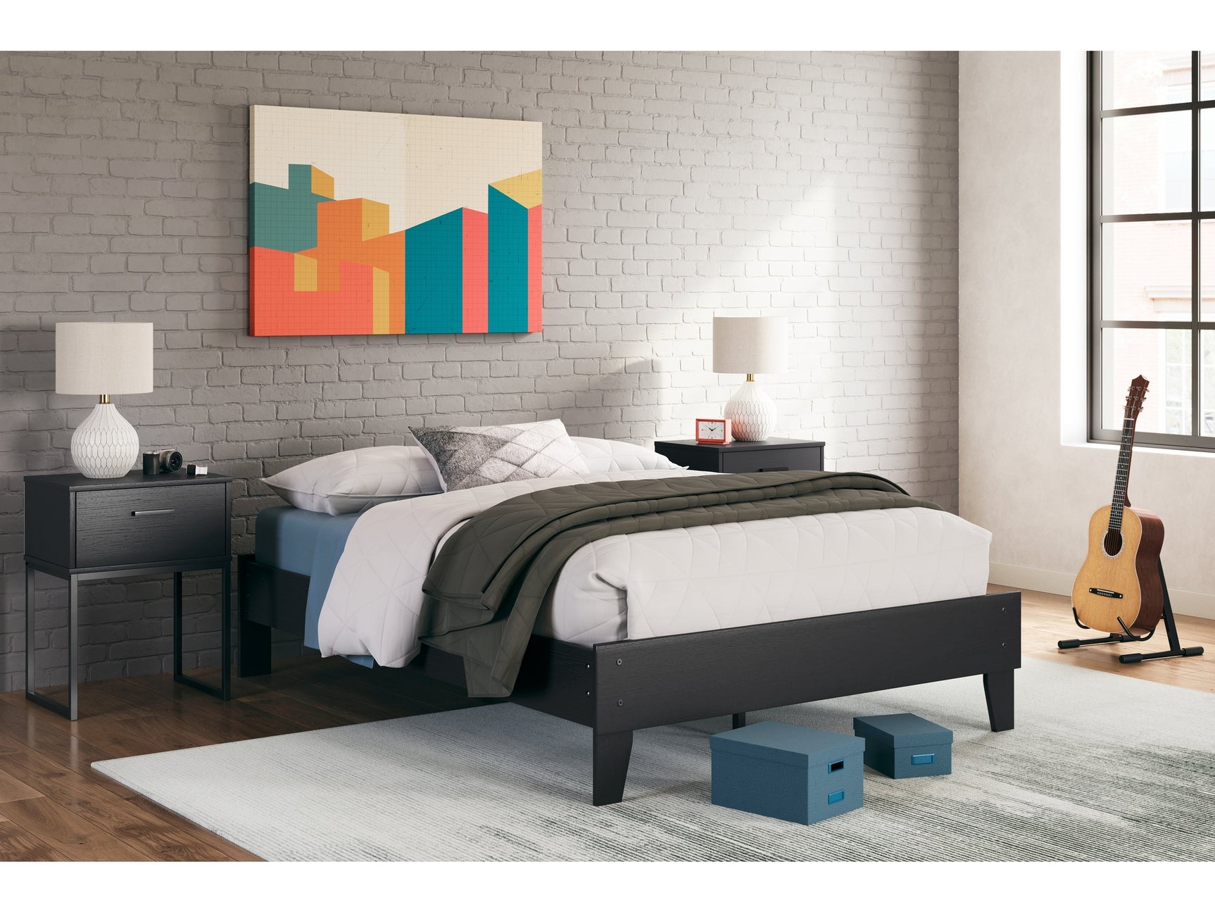 Socalle Black Full Platform Bed (Online Special Price) - Ornate Home
