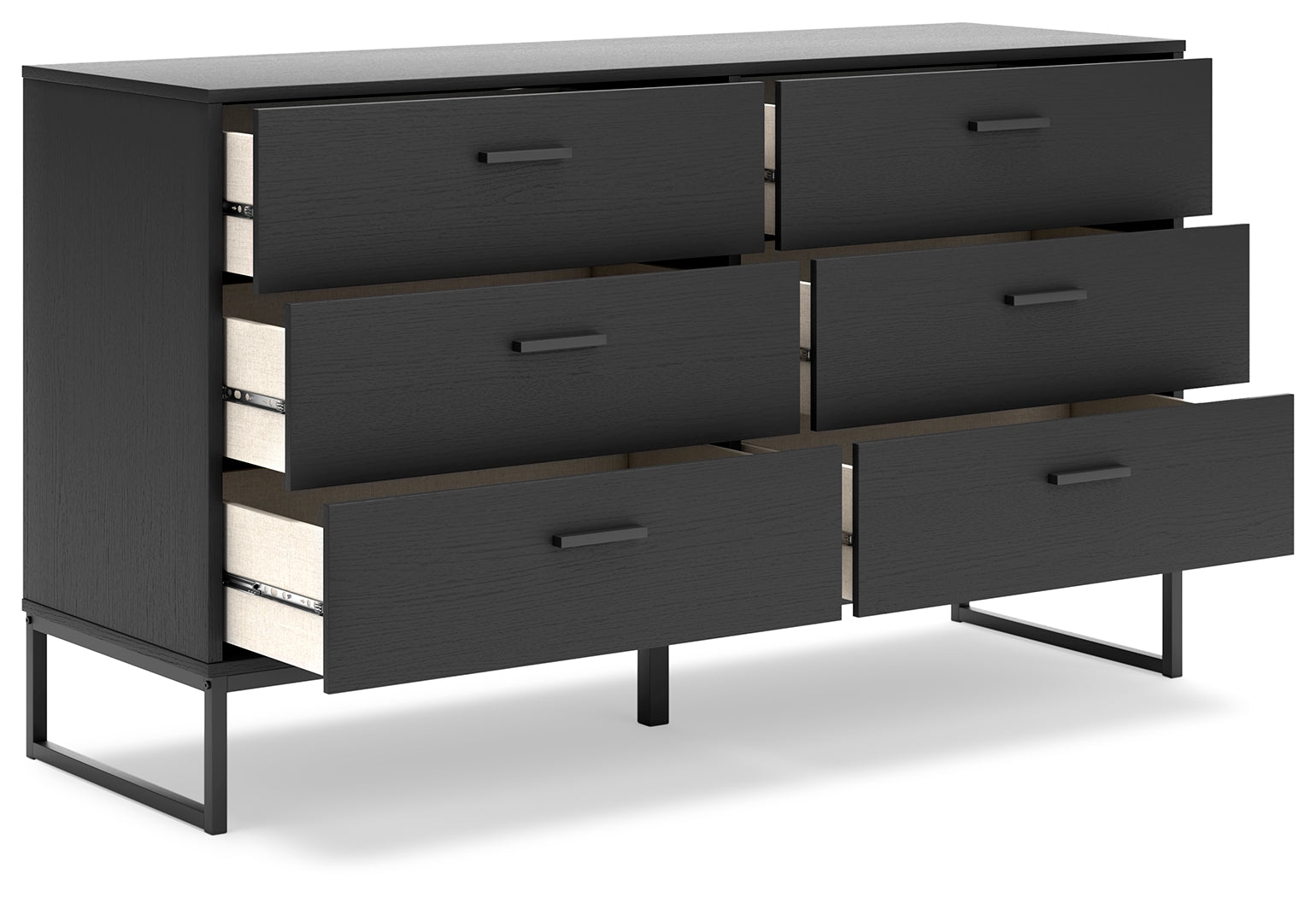 Socalle Black Twin Panel Platform Bed and Dresser - Ornate Home