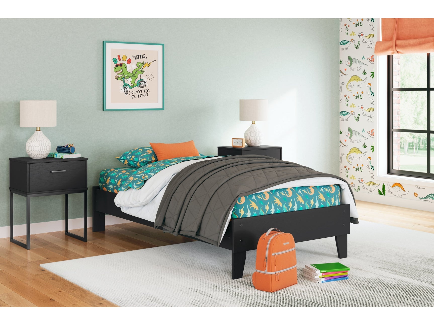 Socalle Black Twin Platform Bed (Online Special Price) - Ornate Home