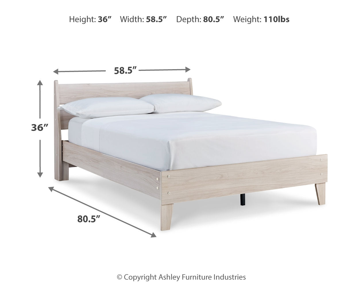 Socalle Light Natural Full Panel Platform Bed (Online Special Price) - Ornate Home