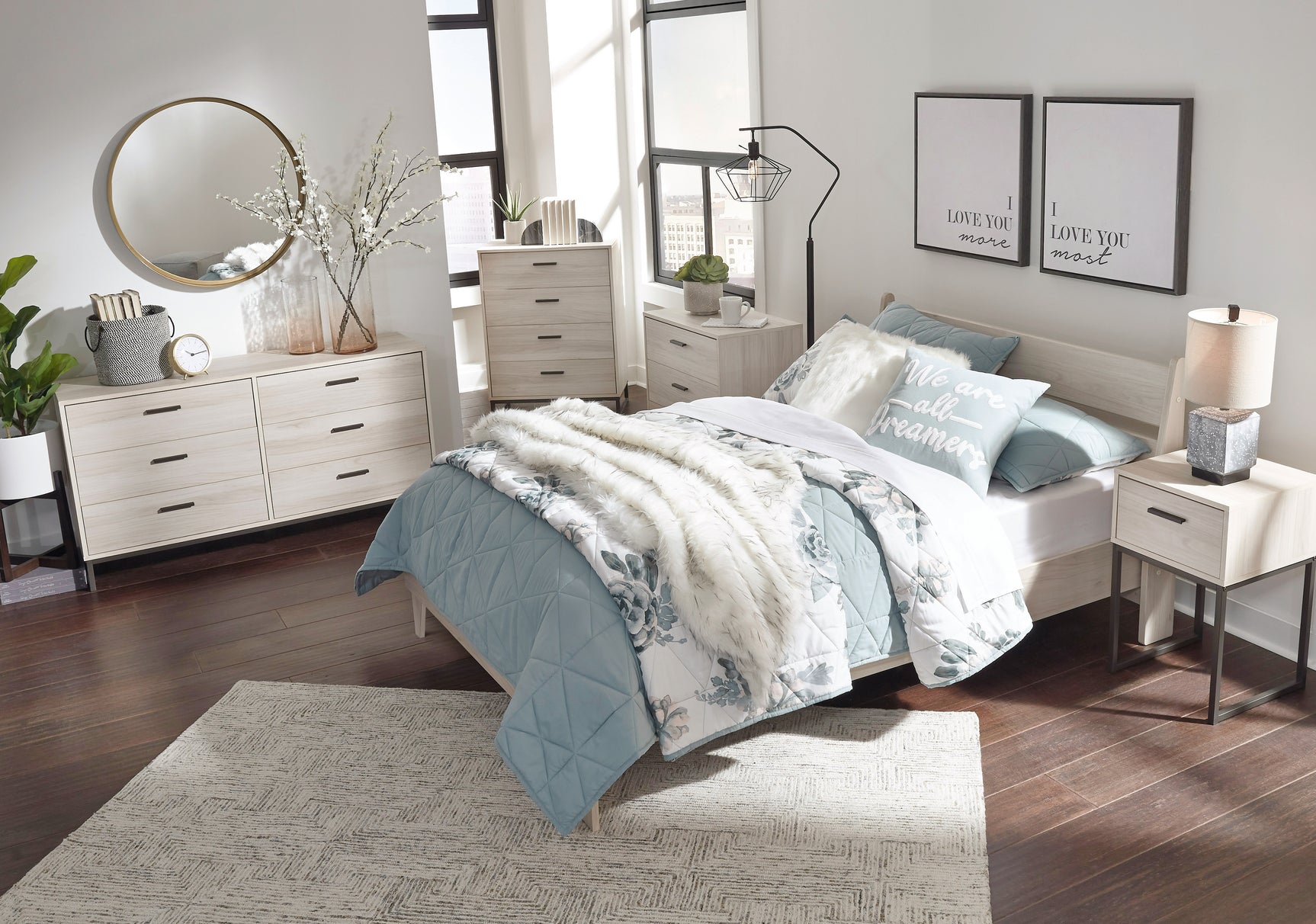 Socalle Light Natural Full Panel Platform Bed (Online Special Price) - Ornate Home