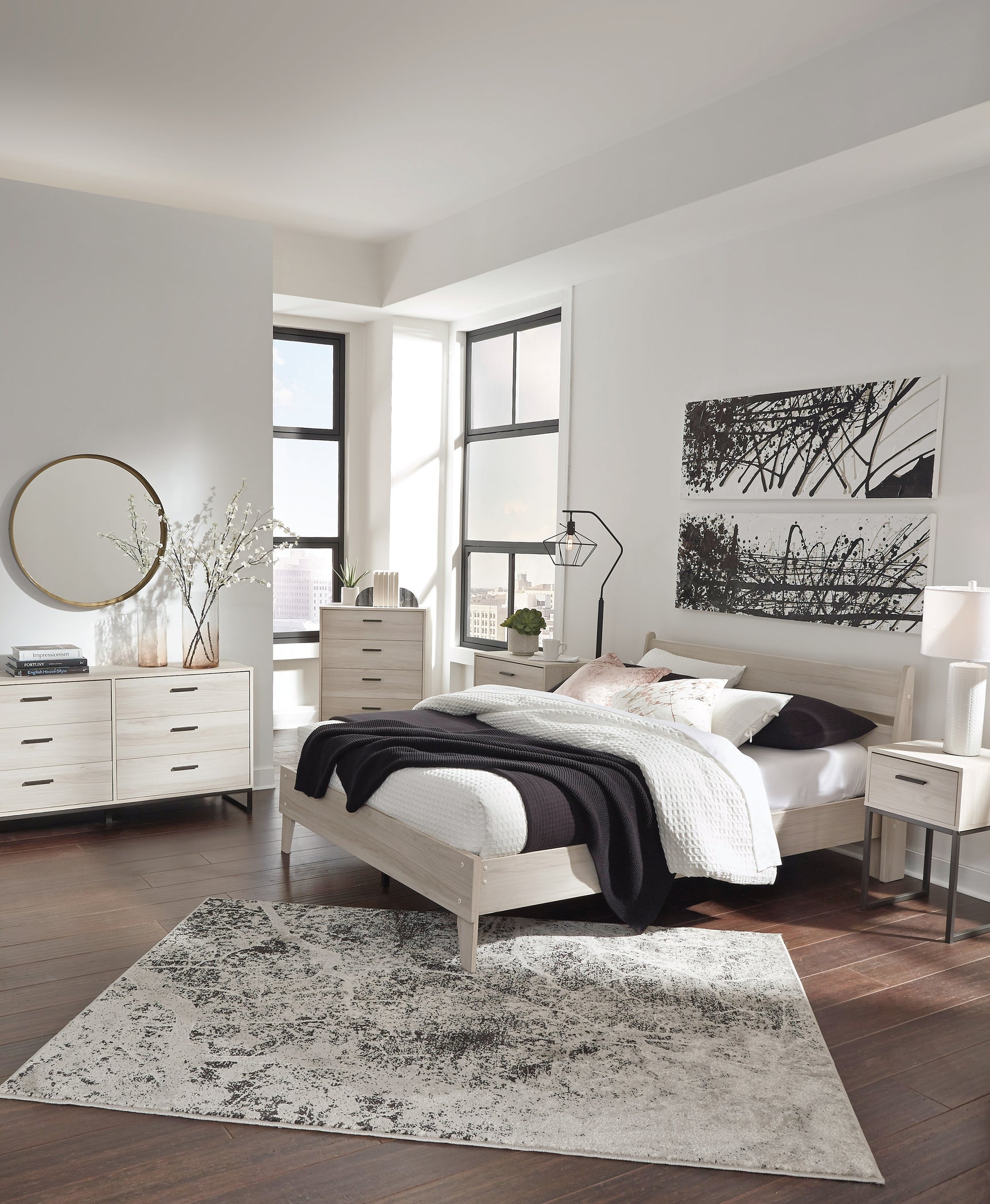 Socalle Light Natural Queen Panel Platform Bed - Ornate Home