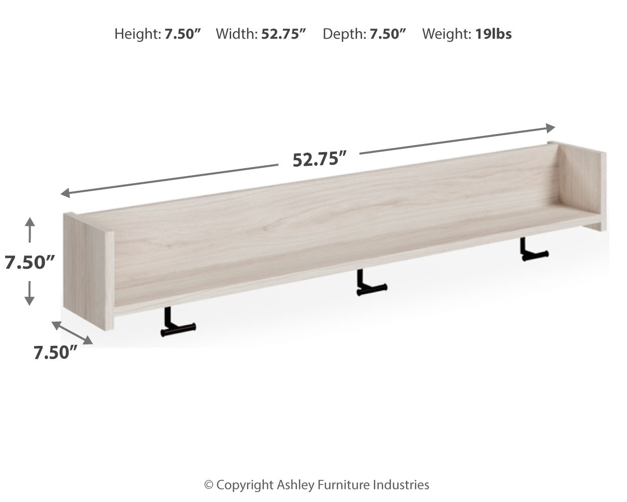 Socalle Natural Wall Mounted Coat Rack with Shelf (Online Special Price) - Ornate Home