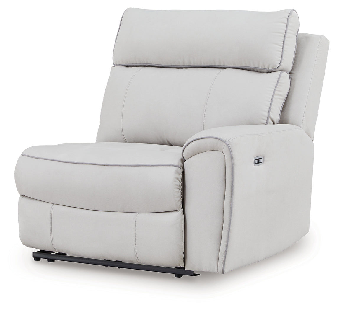 Social Pointe Pearl/Ash 5-Piece Reclining Sectional with Storage Consoles - Ornate Home