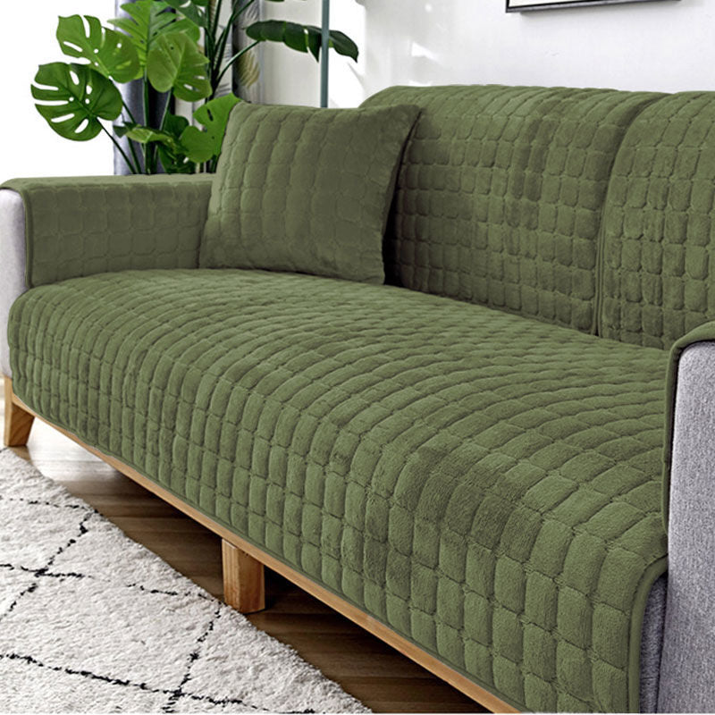 Sofa Cushion Plush Winter Thick Non-Slip Sofa Cushion Sofa Towel Flannel Cushion Universal Sofa Decoration Cover - Ornate Home