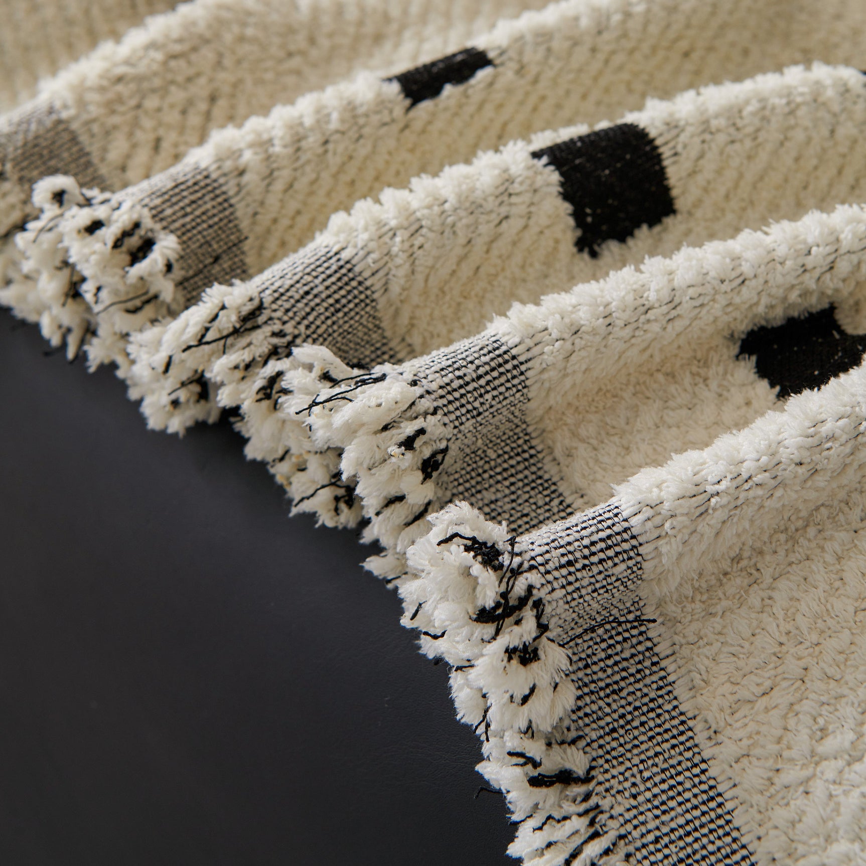 Sofa Throw Blanket with Woven Geometric Pattern & Tassels, Soft & Thick Couch Cover - Ornate Home