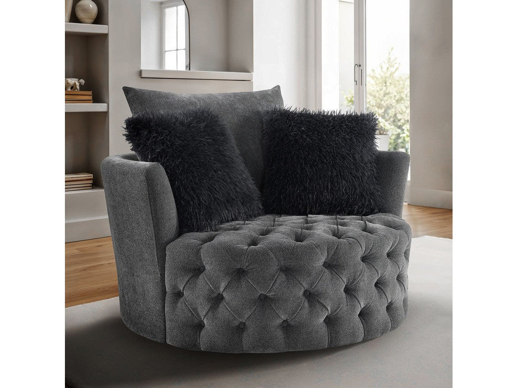 Sofi Dark Gray Swivel Chair - Ornate Home