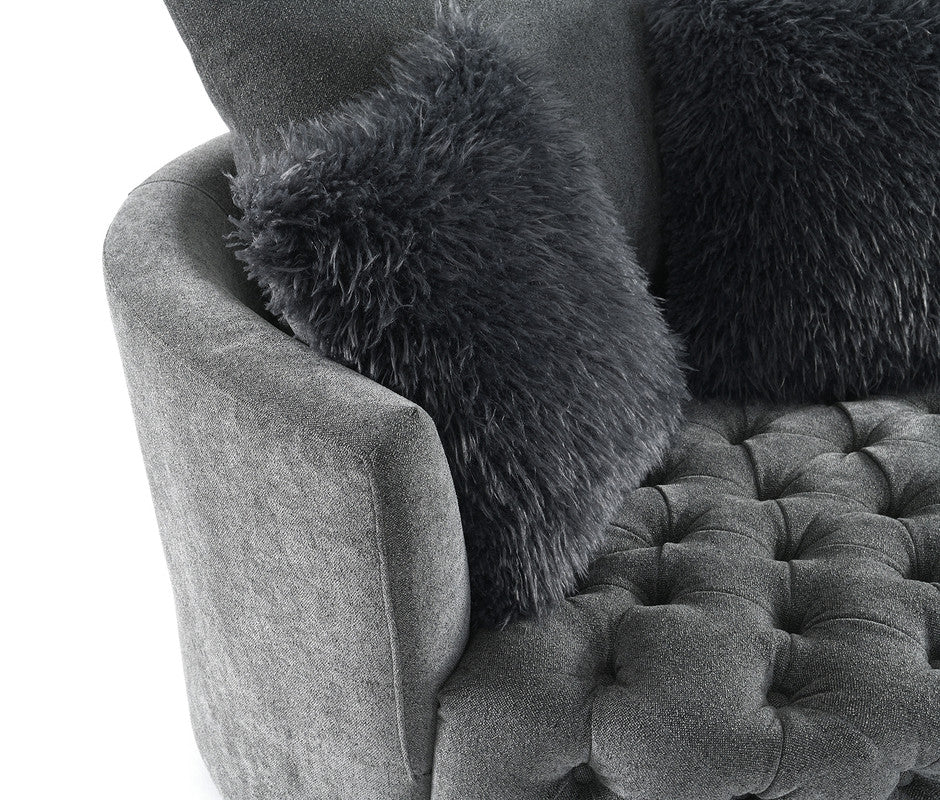 Sofi Dark Gray Swivel Chair - Ornate Home