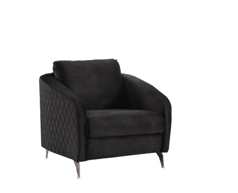 Sofia Black 36"W Velvet Accent Armchair - Ornate Home