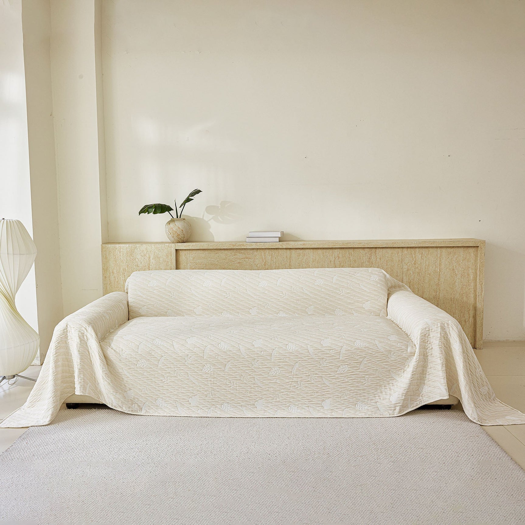 Soft Breathable Sofa Cover Blanket,Botanical Embossed Furniture Protector Throw Cover - Ornate Home