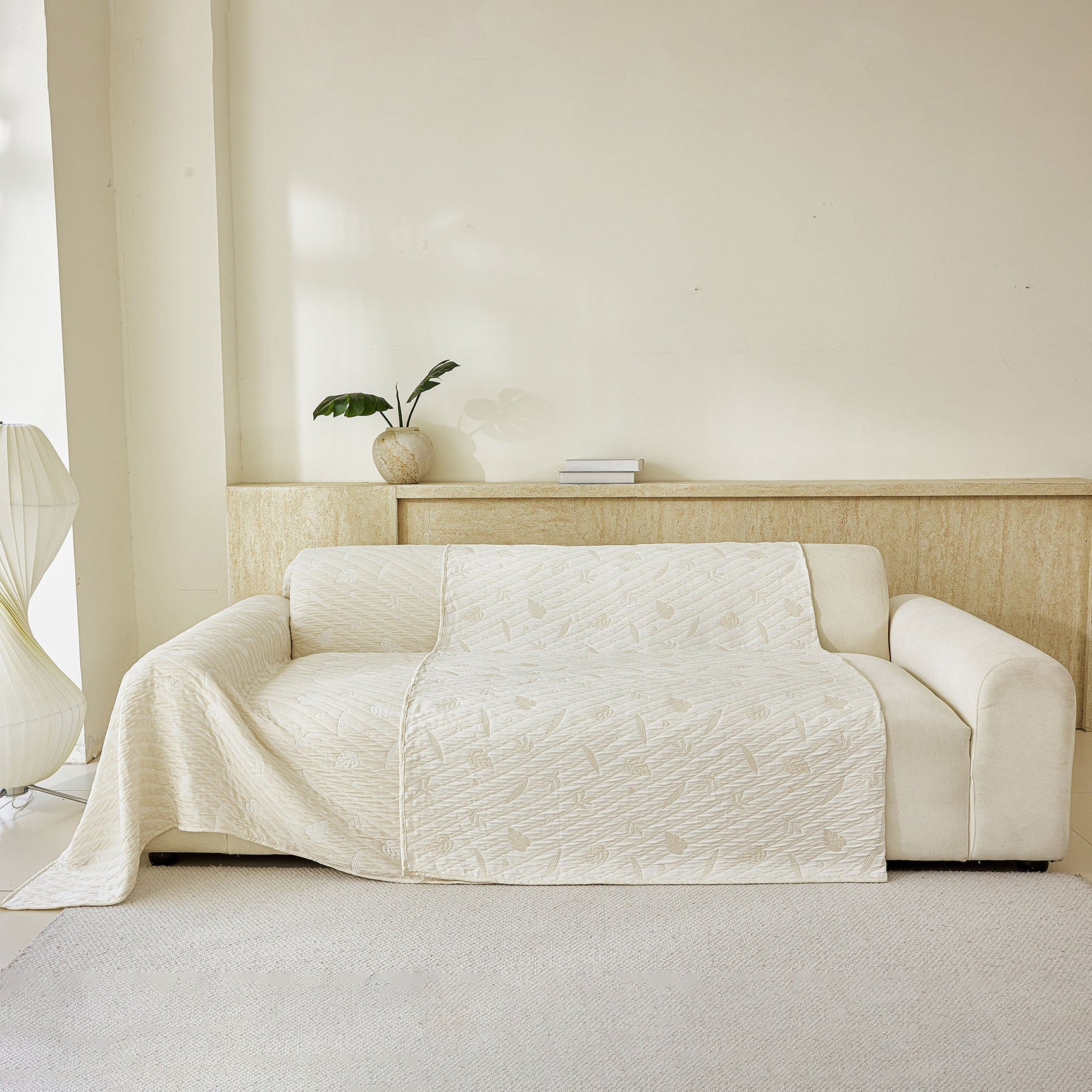 Soft Breathable Sofa Cover Blanket,Botanical Embossed Furniture Protector Throw Cover - Ornate Home